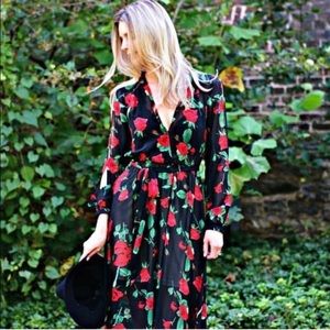 Black Floral Maxi Dress Size Medium